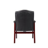 Leather Reception Guest Chairs  W/Padded Seat and Arms Ergonomic Mid-Back Office Executive Side Chair for Meeting Waiting Room Conference Office Guest Chairs,Black