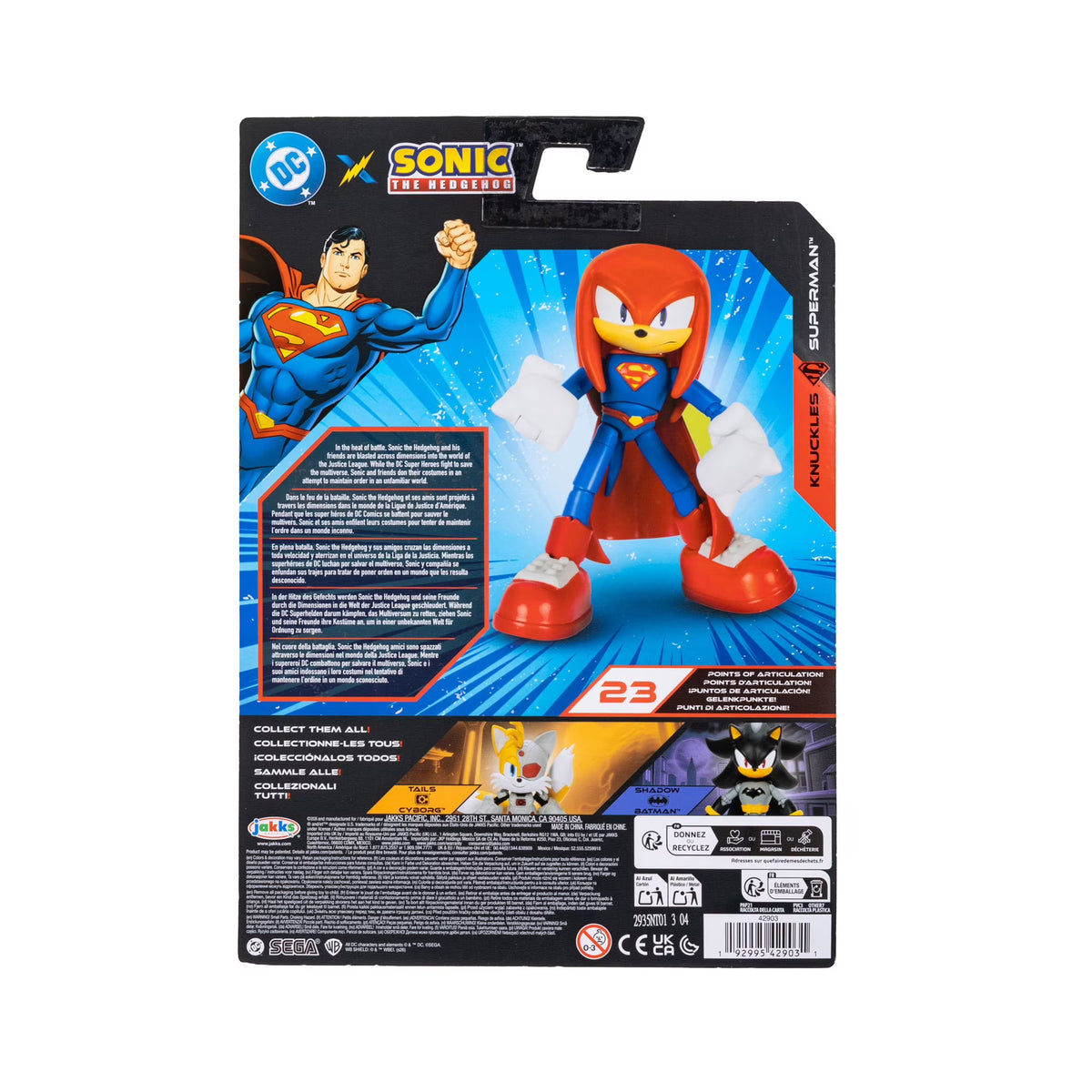 Sonic X DC Knuckles As Superman 5 inch Action Figure Fashions for Home