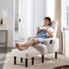 Redde Boo Brand New Modern Design Living Room Cream White Recliner Soft Cozy Sofa Chair With Ottoman