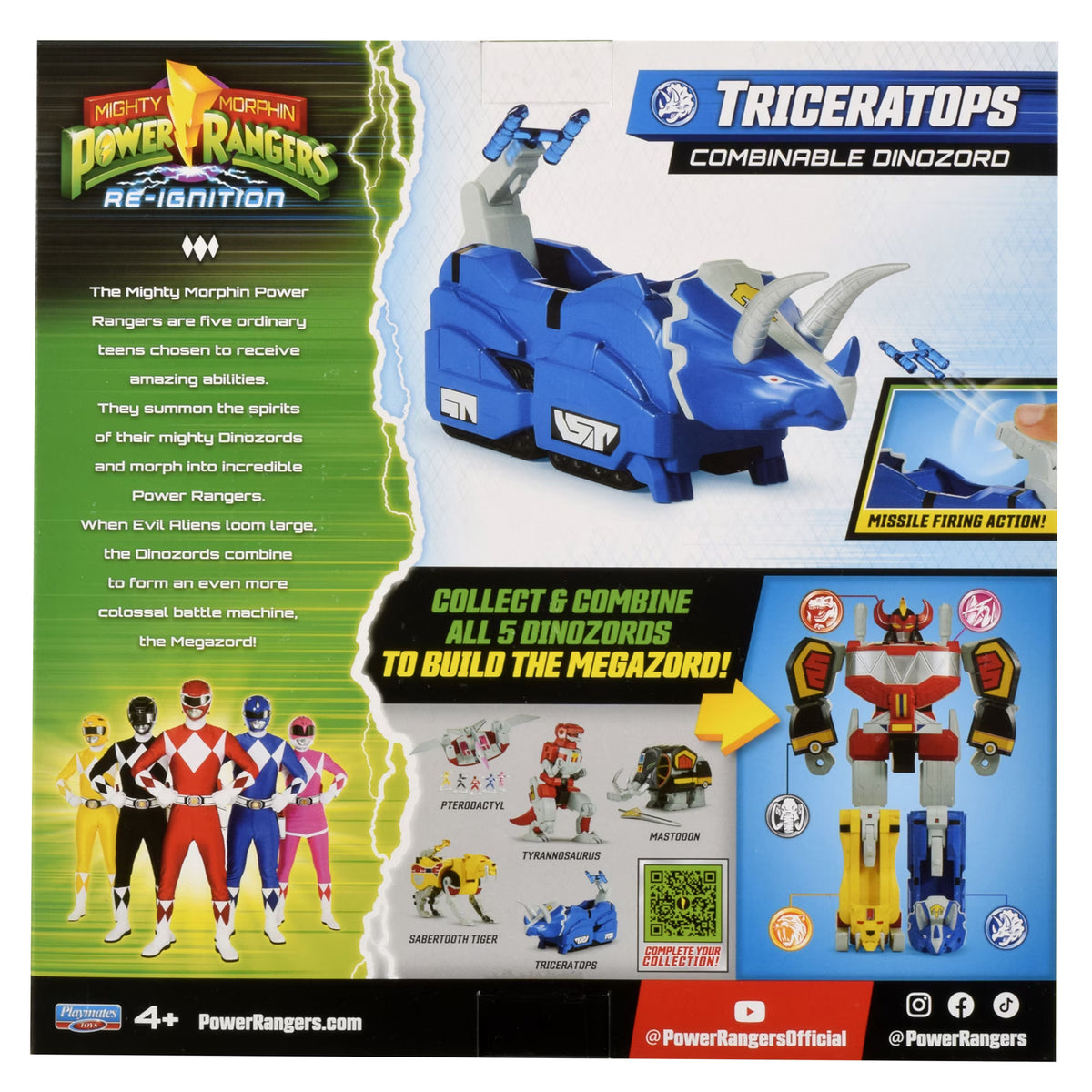 Power Rangers Mighty Morphin Re-Ignition - Triceratops Combinable Dinozord by Playmates Toys Fashions for Home