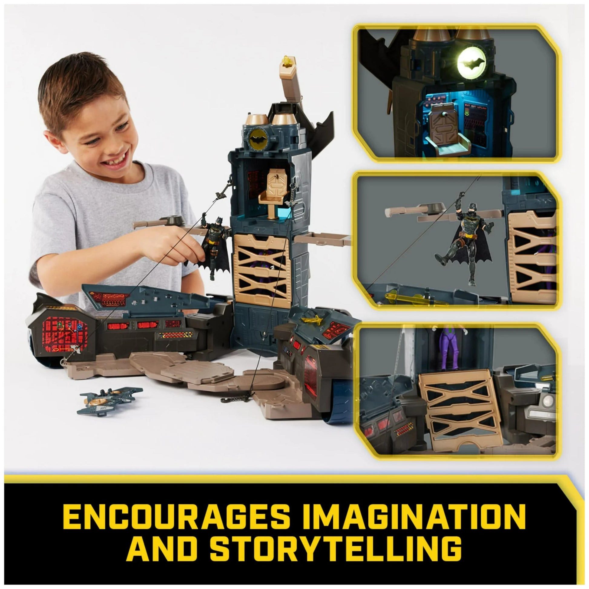 DC Comics Batman, Ultimate Transforming Batmobile Playset, 2-in-1 Playset with Exclusive Figure and Glider, Lights, Sounds, Kids Toys for Boys and Girls 4+ Fashions for Home