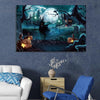 Drop-Shipping Framed Canvas Wall Art Decor Painting For Halloween, Witch in Haunted Grave Yard Painting For Halloween Gift, Decoration For Halloween Living Room, Bedroom Decor-Ready To Hang