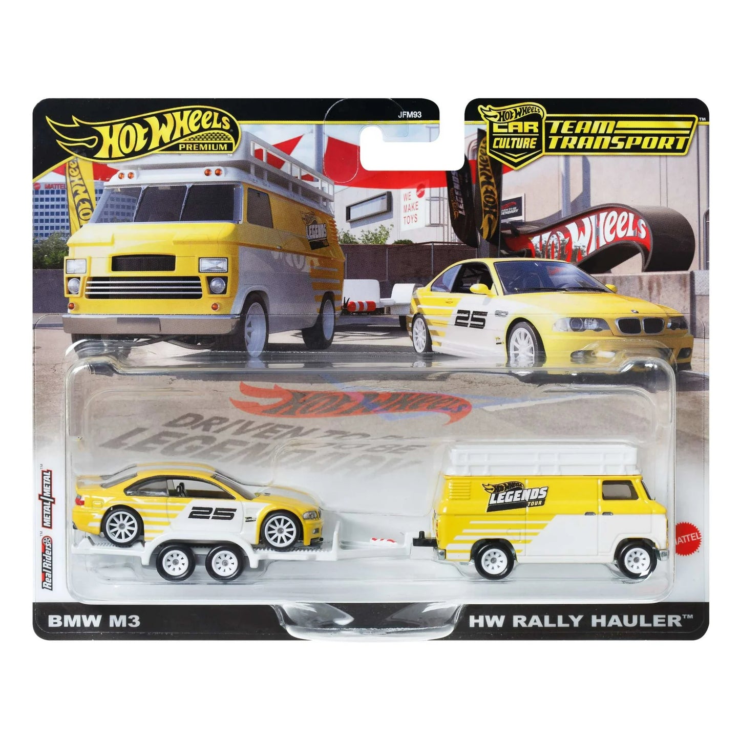 Hot Wheels Legends Tour Team Transport Hauler & Toy Car, 2-Pack of Premium 1:64 Scale Vehicles