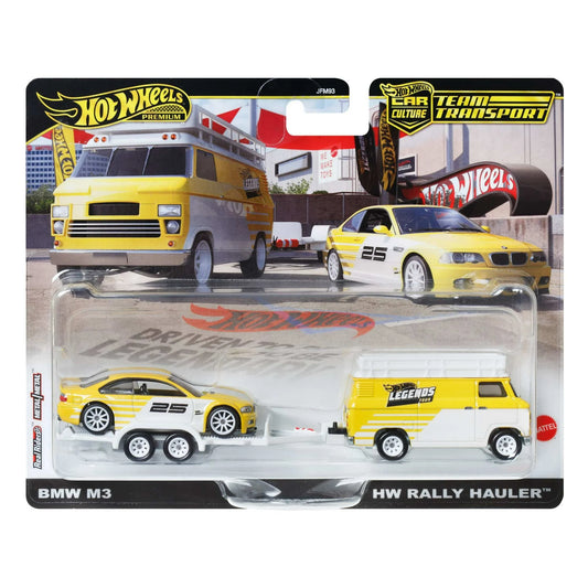 Hot Wheels Legends Tour Team Transport Hauler & Toy Car, 2-Pack of Premium 1:64 Scale Vehicles