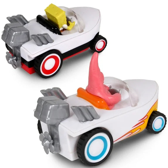 NKOK: Super Slot Car Race Set - SpongeBob Squarepants - Hot Rod Boat Vehicles, 8' Adjustable Track Layout, 2 Player Controllers, Lap Counter, Kids 6+ Fashions for Home