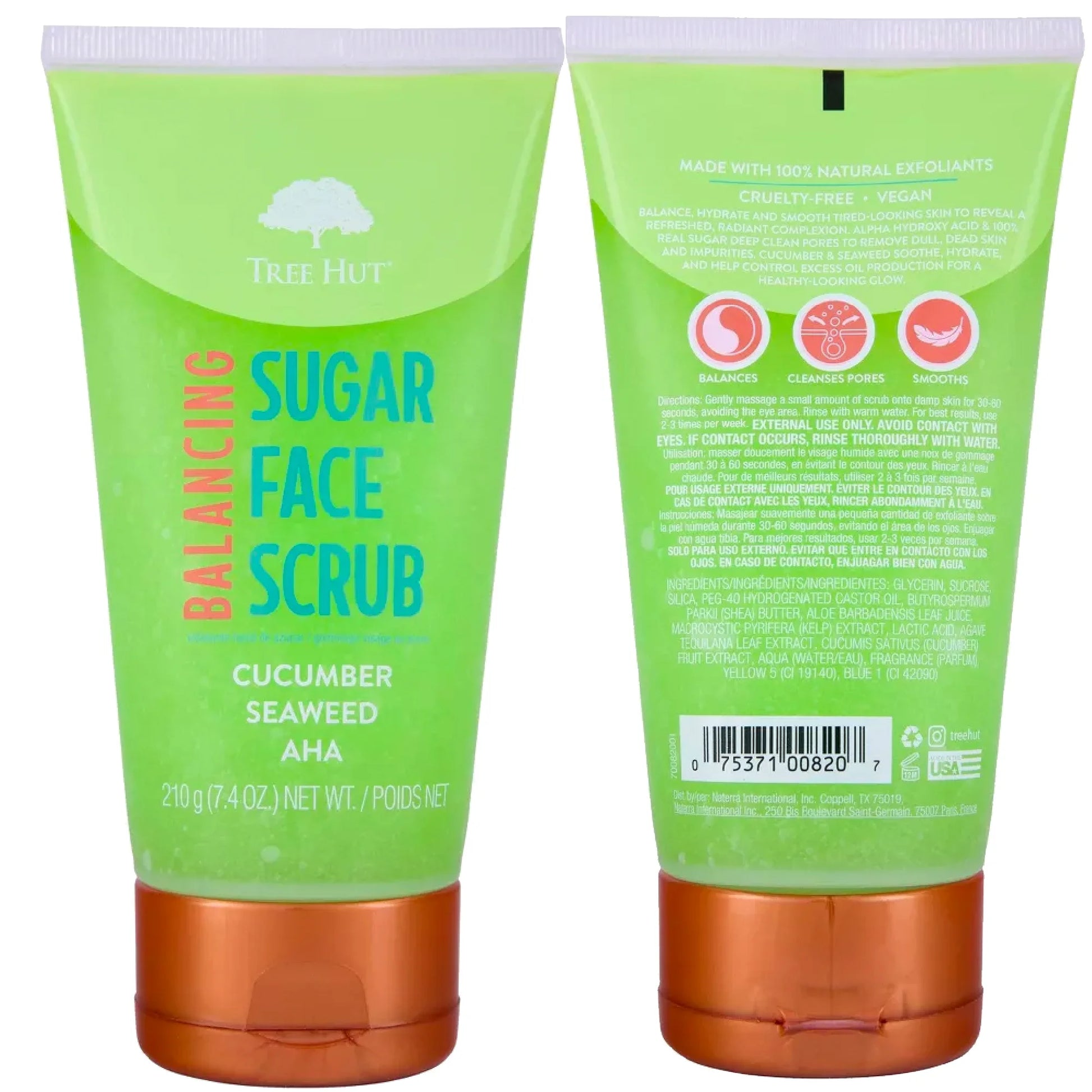 Refresh and Rejuvenate Your Skin with Tree Hut Cucumber Seaweed AHA - Sugar Face Scrub - 6 oz - Fashions for Home