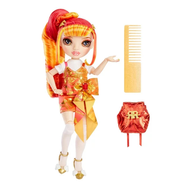 Rainbow Junior High Special Edition Laurel De’Vious - 9" Red, Orange Posable Fashion Doll with Accessories, Soft Backpack. Great Toy Gift for Kids Ages 4-12