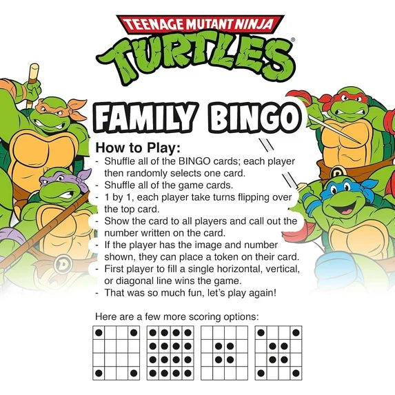 Teenage Mutant Ninja Turtles Family Bingo Game Fashions for Home