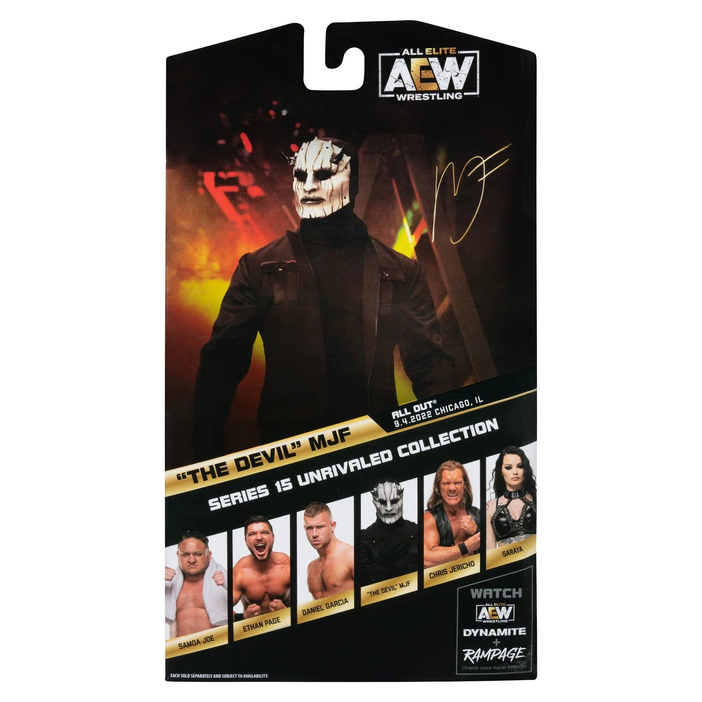 AEW Unrivaled MJF (Joker) - 6 inch Figure with Entrance Vest, Poker Chip, and Alternate Hand Fashions for Home
