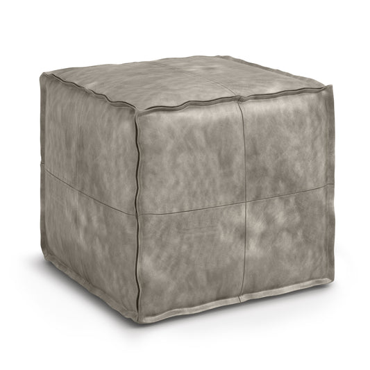 Brody - Square Pouf - Distressed Grey