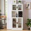 LED Wine Bar Cabinets with Wine Rack, Wine Bottle Rack, Storage Cabinet for Kitchen, Dining Room, Narrow White