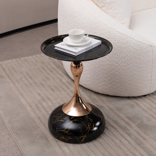 Mermaid Tail End Coffee Table Round Side Table, Modern Metal Pedestal Table, Minimalist Accent Table for Small Spaces, Drink Martini Table Decoration for Living Room