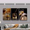 3 Panels Framed Canvas Whiskey Wall Art Decor,3 Pieces Mordern Canvas Painting Decoration Painting for Chrismas Gift, Office,Dining room,Living room, Bathroom, Bedroom Decor-Ready to Hang