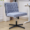 Armless Office Desk Chair No Wheels, BLUE