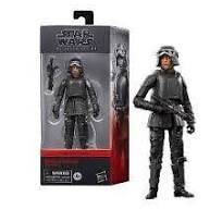 Star Wars The Black Series Imperial Officer (Ferrix) action figure in detailed uniform, showcasing realistic features and accessories.