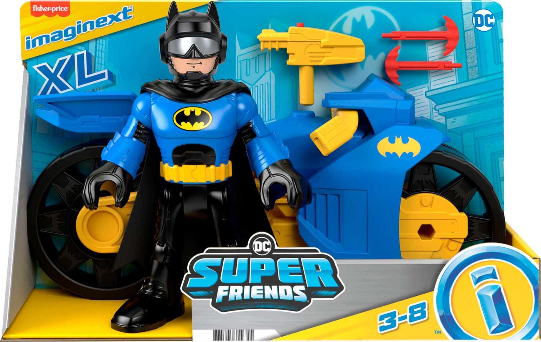 Imaginext DC Super Friends Batman Toys, XL Batcycle and Batman Figure, 10-inches - Fashions for Home