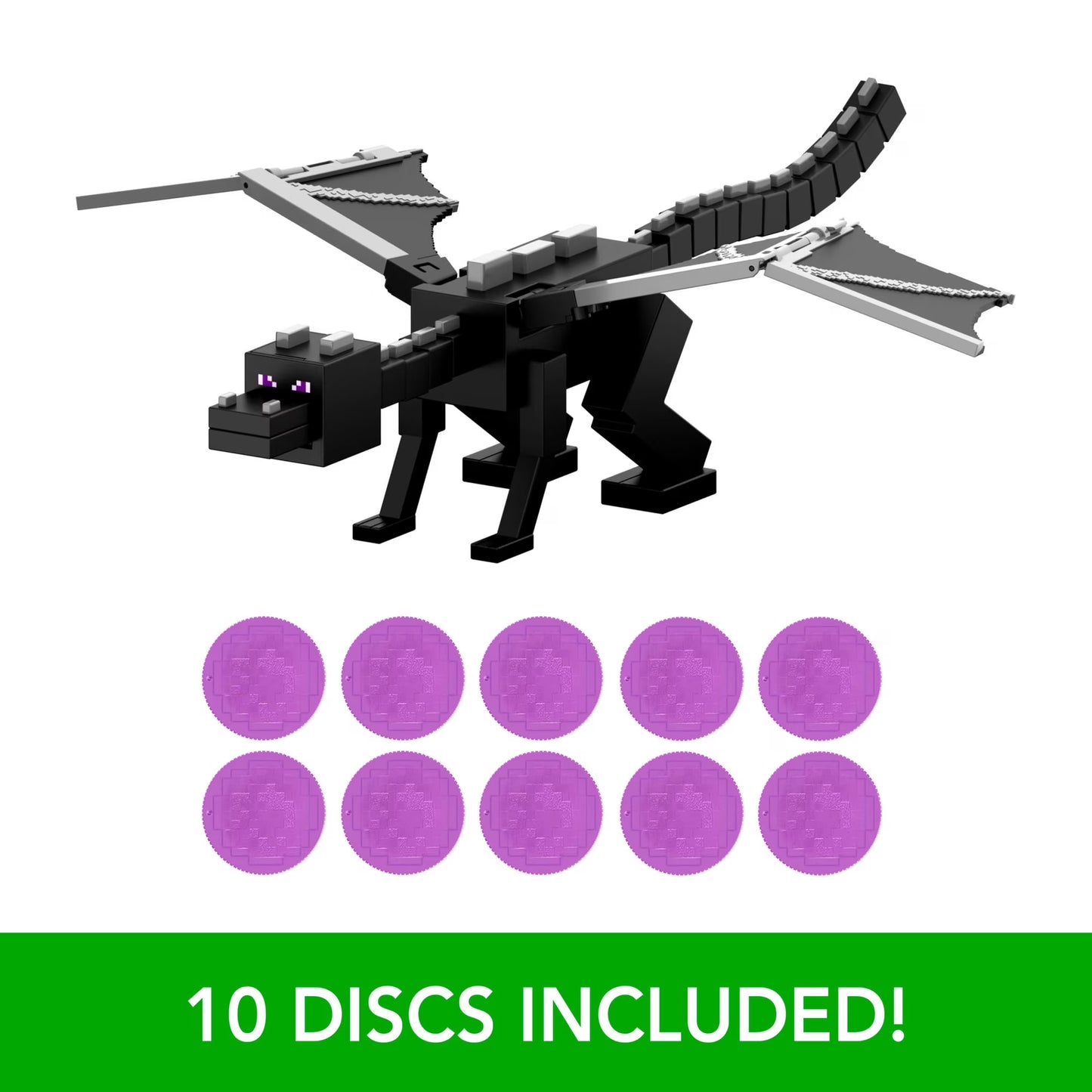 Minecraft Dragon’s Breath Attack Ender Dragon Action Figure with 10 Discs, 20-inch Wingspan Fashions for Home