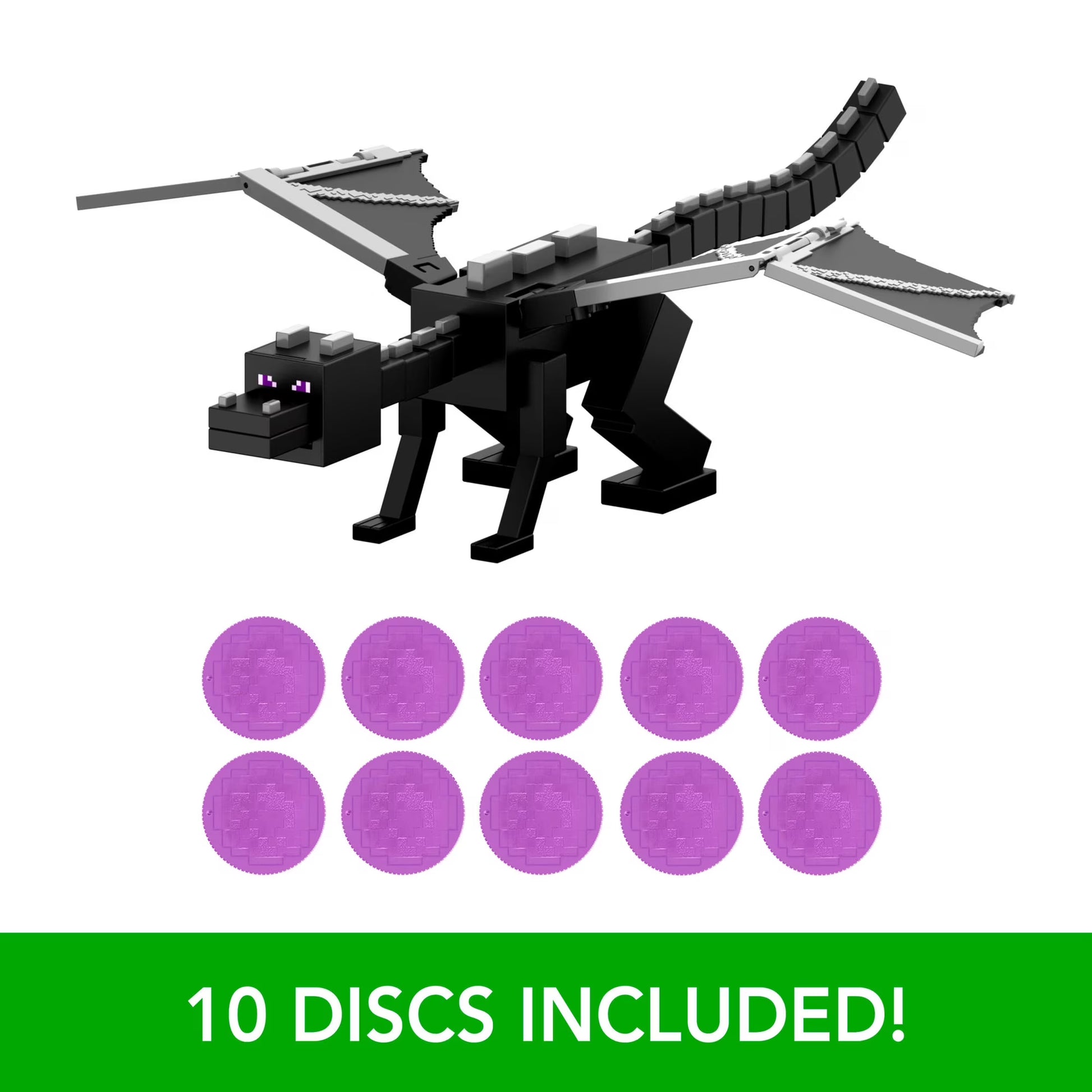 Minecraft Dragon’s Breath Attack Ender Dragon Action Figure with 10 Discs, 20-inch Wingspan Fashions for Home