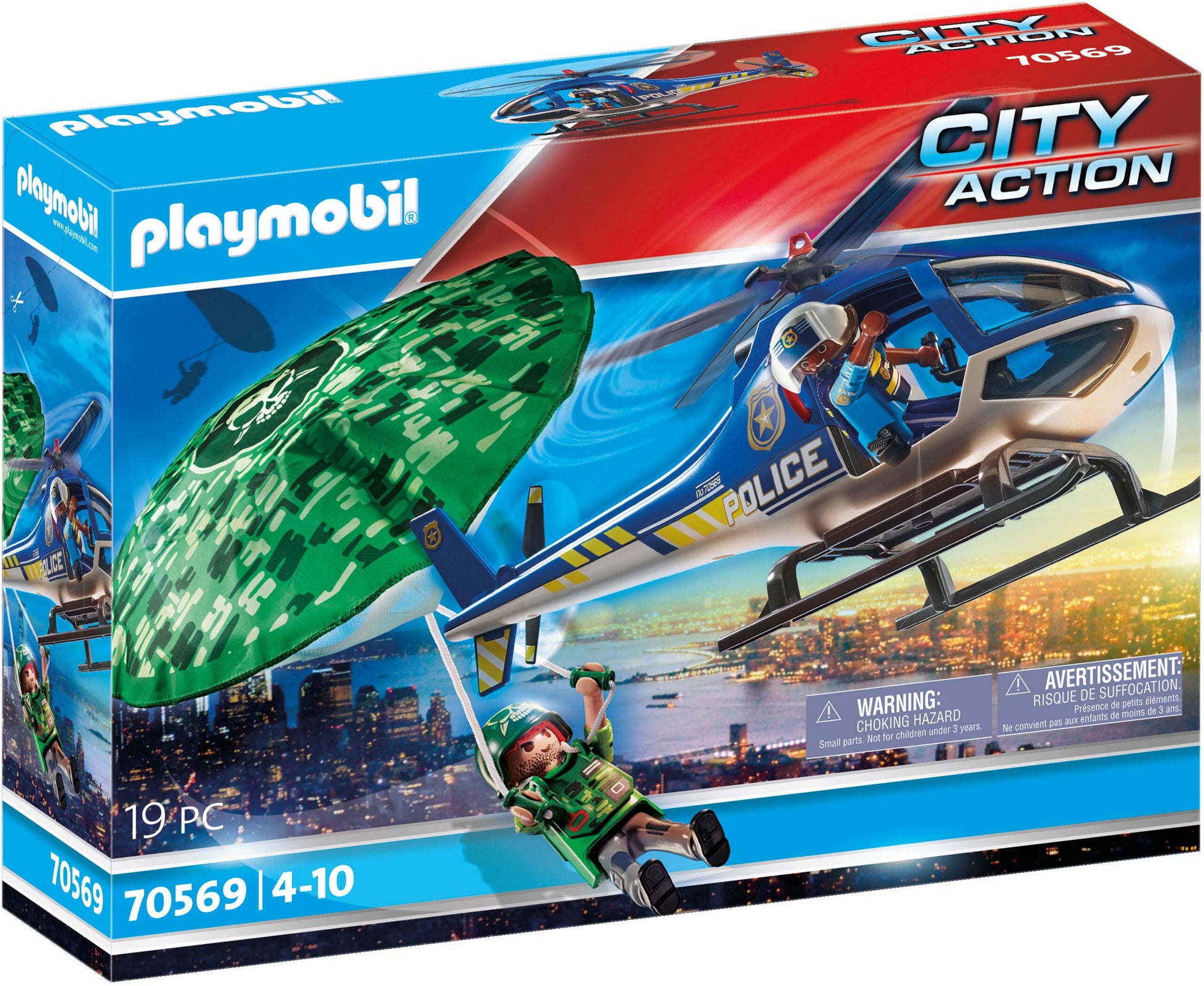 Playmobil Police Parachute Search- Police Helicopter, for Children Ages 4 Years and Older Fashions for Home