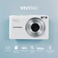 Vivitar Popsnap Compact Digital Camera, White, 16X Zoom, 1080p, Built-in Flash, Micro SD, Slim Lightweight Pocket Design