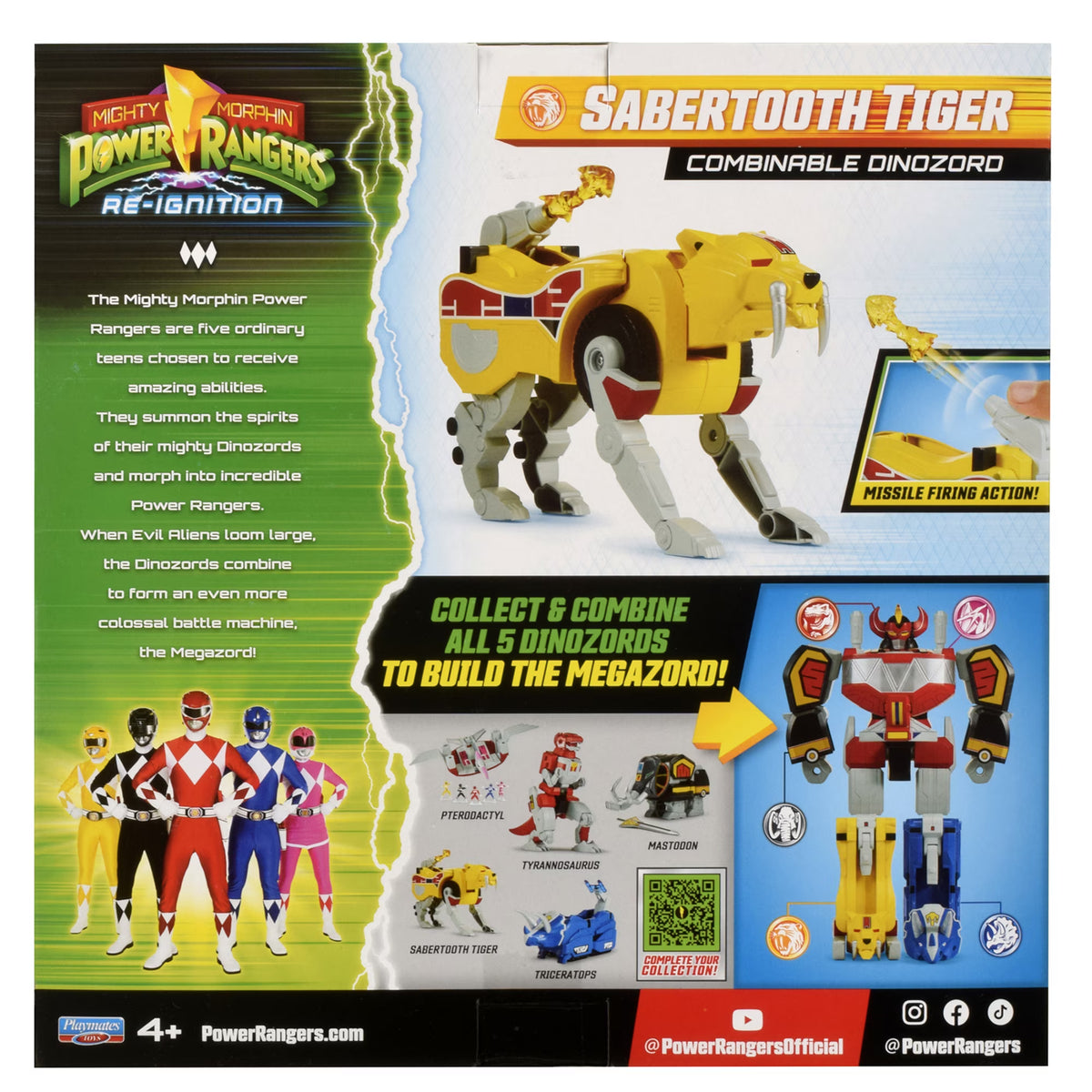 Power Rangers Mighty Morphin Re-Ignition - Sabretooth Tiger Combinable Dinozord by Playmates Toys Fashions for Home