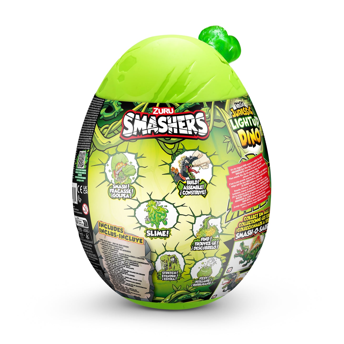 Smashers Mega Jurassic Light up Dino Egg by ZURU T-Rex or Spino Dinosaur Toy for Child 3 Years and up - Fashions for Home