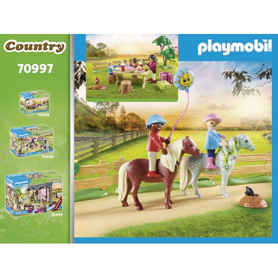 PLAYMOBIL Pony Farm Birthday Party Action Figure Set, 81 Pieces Fashions for Home