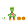 Nintendo Super Mario Jakks Gold Collector Series Green Yoshi Action Figure Set with Egg and Gold Coins, 4 Pieces