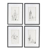 Set of 4 Architecture Wall Art Prints, Home Decor Art for Living Room Dining Room  Entryway, 20
