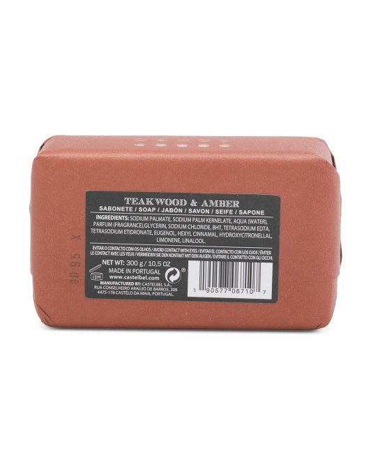 CASTELBEL 10.5oz Gentleman Exclusive Teakwood And Amber Soap Bar Fashions for Home