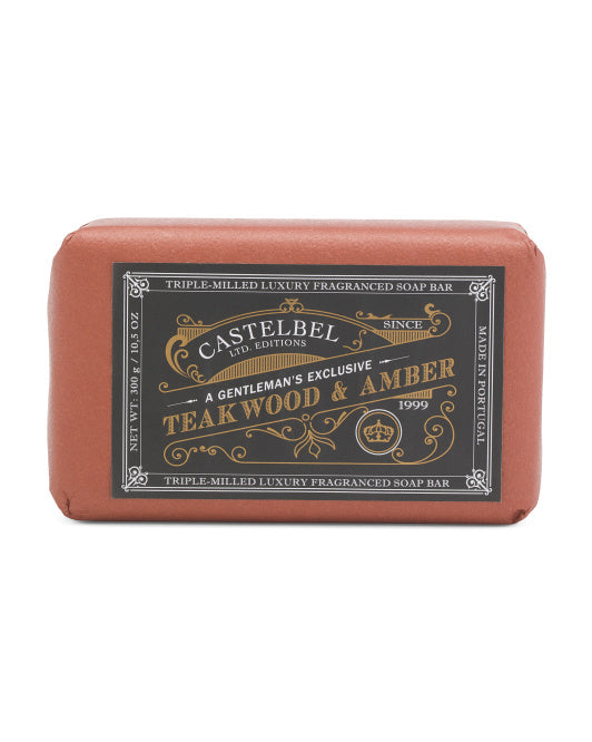 CASTELBEL 10.5oz Gentleman Exclusive Teakwood And Amber Soap Bar Fashions for Home