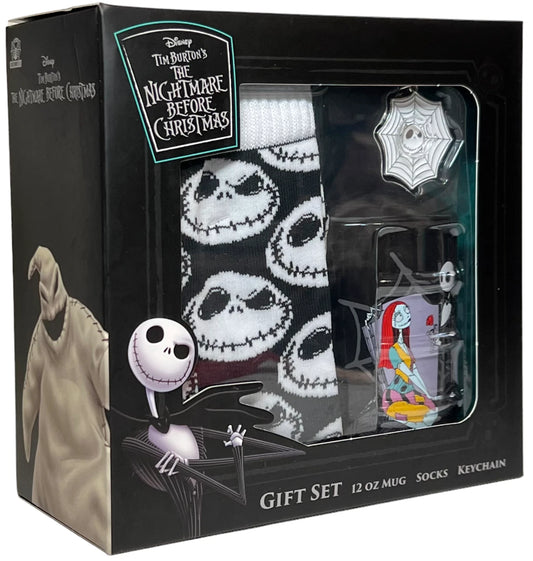 Nightmare Before Christmas 3 pc Gift Set Socks Mug & Keychain Jack Skellington - Fashions for Home