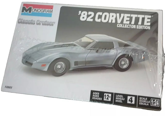 Monogram 10885 1/24 1982 Chevrolet Corvette Vette Car Model Kit New 12 +Level 4