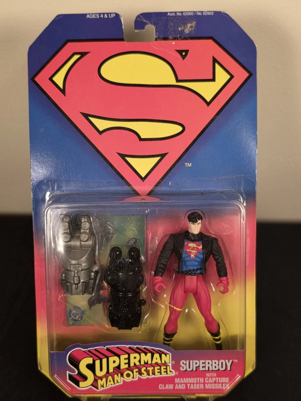 1995 Kenner Superman Man of Steel Superboy Mammoth Claw MOC DC Fashions for Home