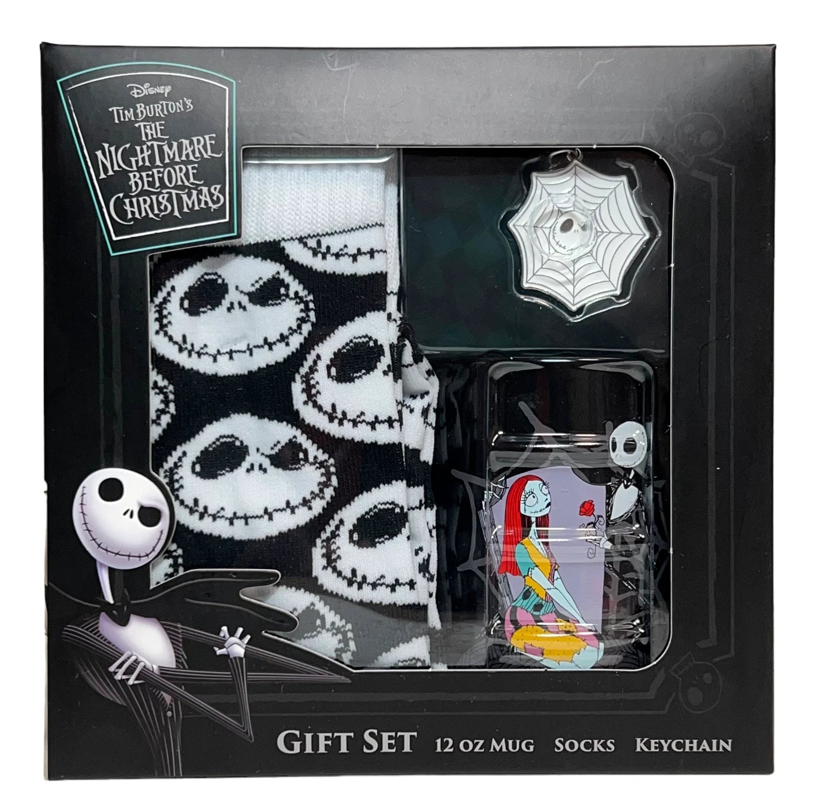 Nightmare Before Christmas 3 pc Gift Set Socks Mug & Keychain Jack Skellington - Fashions for Home