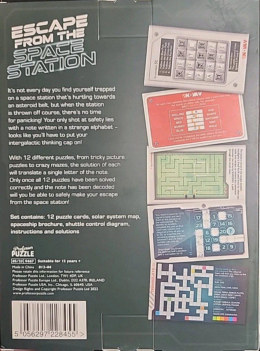 Escape From the Space Station Escape Room Game Age 12+ - Fashions for Home