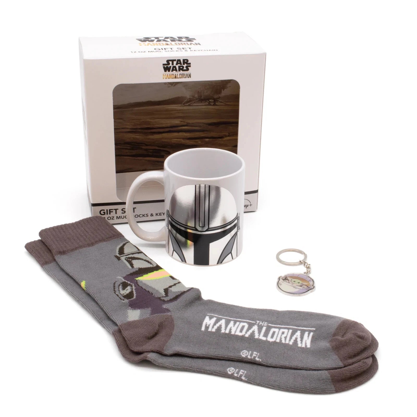 The Mandalorian Mug, Socks & Keychain Gift Set - Fashions for Home
