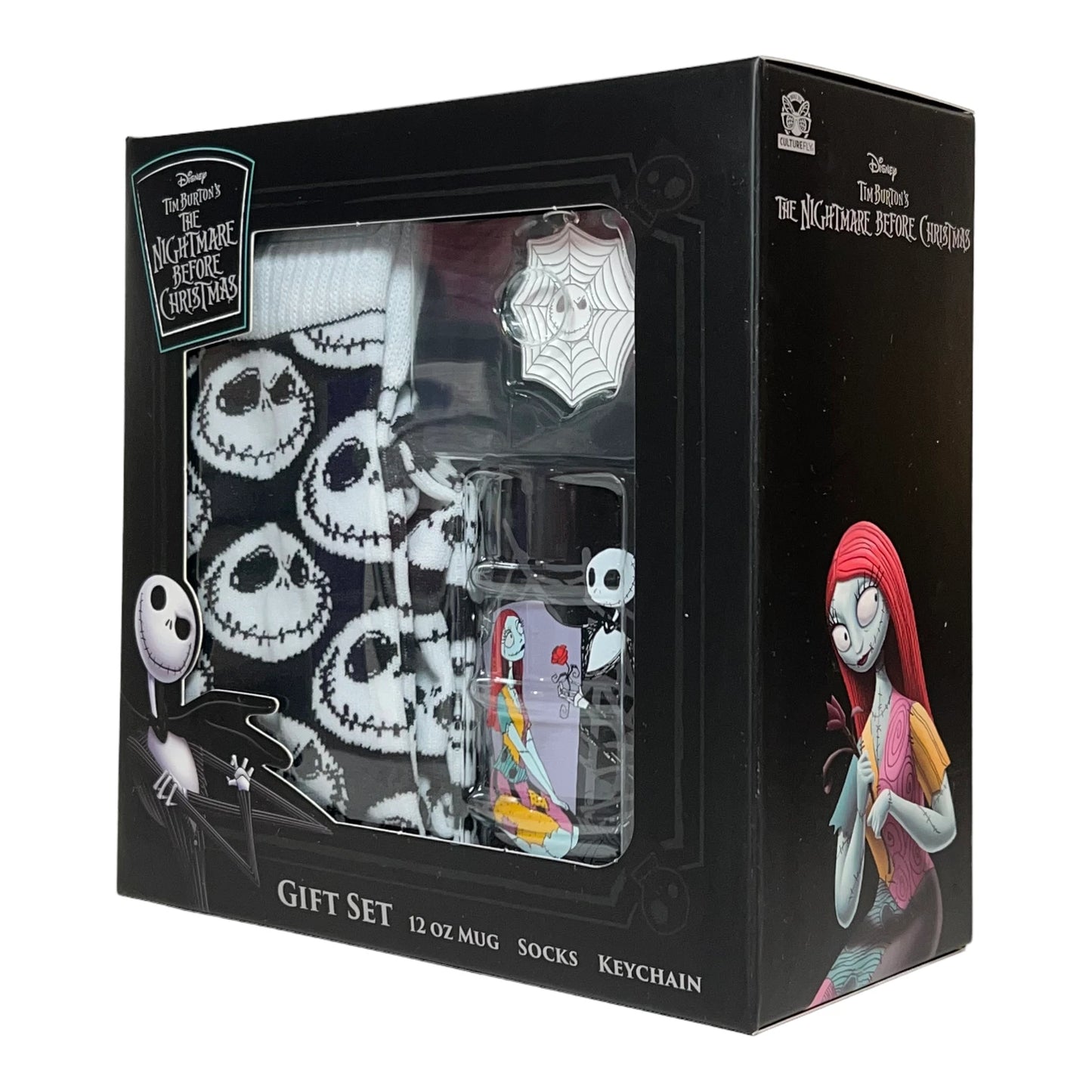 Nightmare Before Christmas 3 pc Gift Set Socks Mug & Keychain Jack Skellington - Fashions for Home