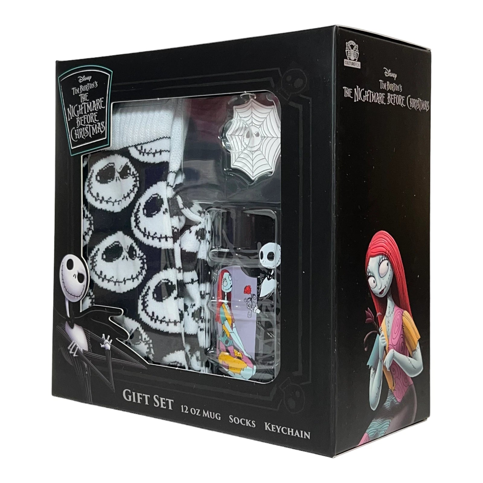 Nightmare Before Christmas 3 pc Gift Set Socks Mug & Keychain Jack Skellington - Fashions for Home