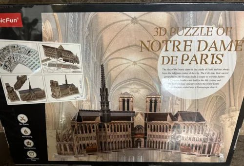 cubicfun 3d brain teaser puzzles large challenge french cathedral architecture building model craft kits toys gifts for adults as hobbies, notre dame de paris