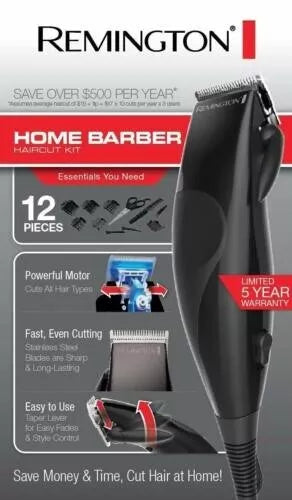 Remington Home Barber 12pc Haircut Kit New