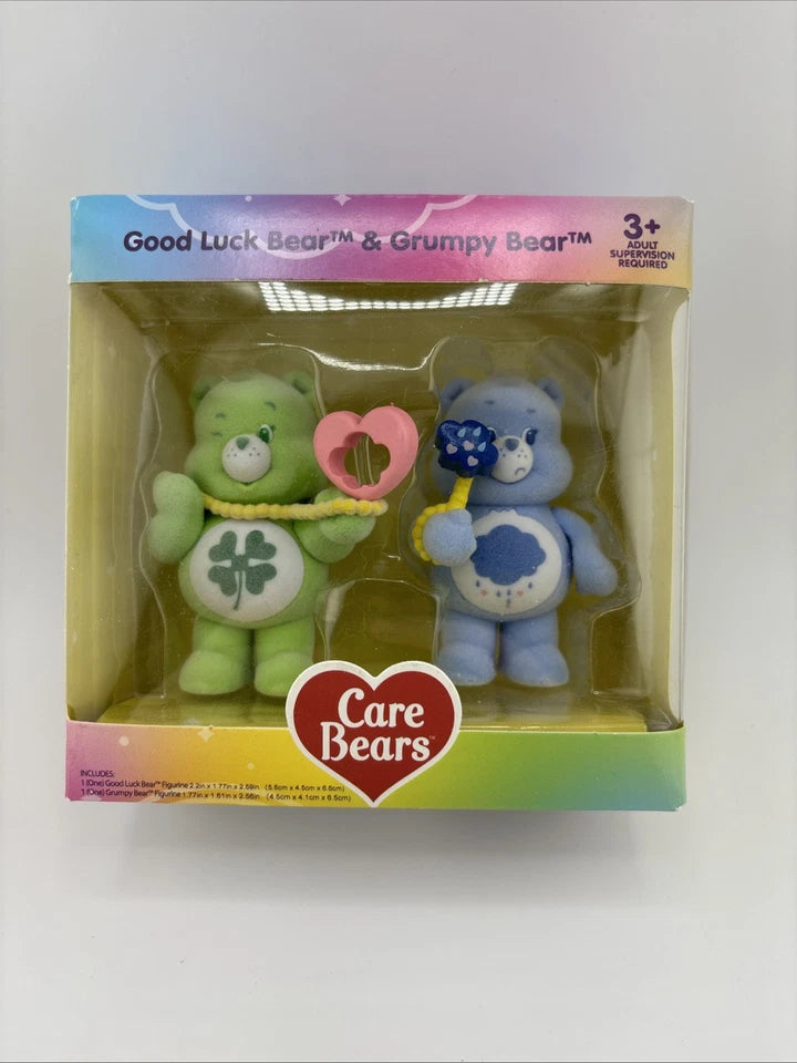 Care Bears Good Luck Bear & Grumpy Bear Mini Figure 2-Pack (Flocked) Fashions for Home