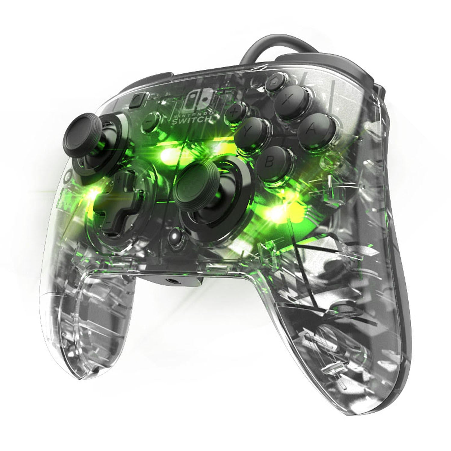 PDP Afterglow Prismatic LED Deluxe + Audio Wired Controller: Multicolor - Nintendo Switch - Transparent