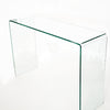 Glass Console Table, Transparent Tempered  Glass Console Table with Rounded Edges Desks, Sofa Table