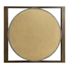 Round Wall Mirror with Rectangular Wooden Frame, Brown