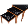 Alba 22 Inch 3 Piece Nesting Table Set, Laser Cut Metal, Black, Brown