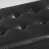 Faux Leather Upholstery Storage  Ottoman Bench Black