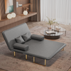 CIZIG Futon Sofa Bed, Convertible Sleeper Sofa, Couch, Double Chaise Sofa,Loveseat, Sofa Chair,with Tapered Legs, 1000lb Weight Capacity, Integrated Sofa, Small Couches for Living Room，Grey