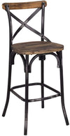 ACME Zaire Bar Chair (1Pc) in Antique Black & Antique Oak 96640