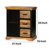 Home Office Cabinet with 3 Drawers and Metal Frame, Oak Brown and Black